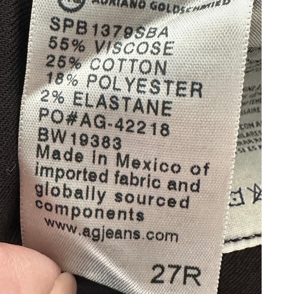 AG Adriano Goldschmied The Farrah Skinny High Rise Jeans Black 27R - Picture 6 of 6